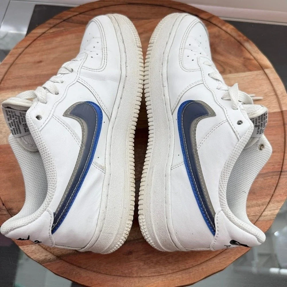 Nike‎ Air Force 1 Low GS White Blue Grey FD0688-100 Kids Size 5Y Sneakers